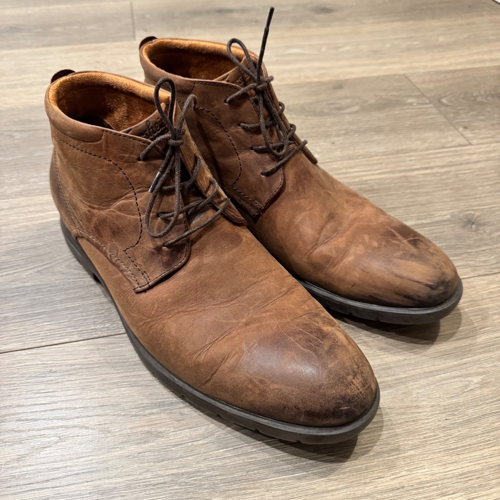 Florsheim Mens Brown Leather Chukka Boots OrthoComfort XL Extralight Size 12.5